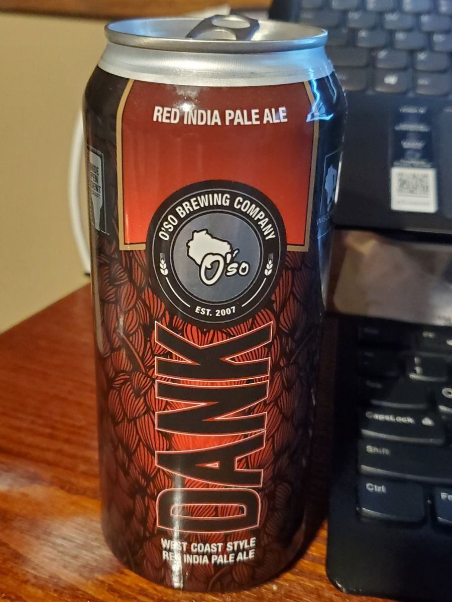 Red and Black Can of O'So Dank Red IPA